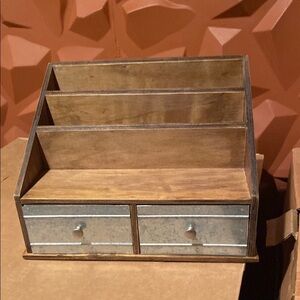 Kate and Laurel Rustic Wooden and Metal Organizer with Drawers